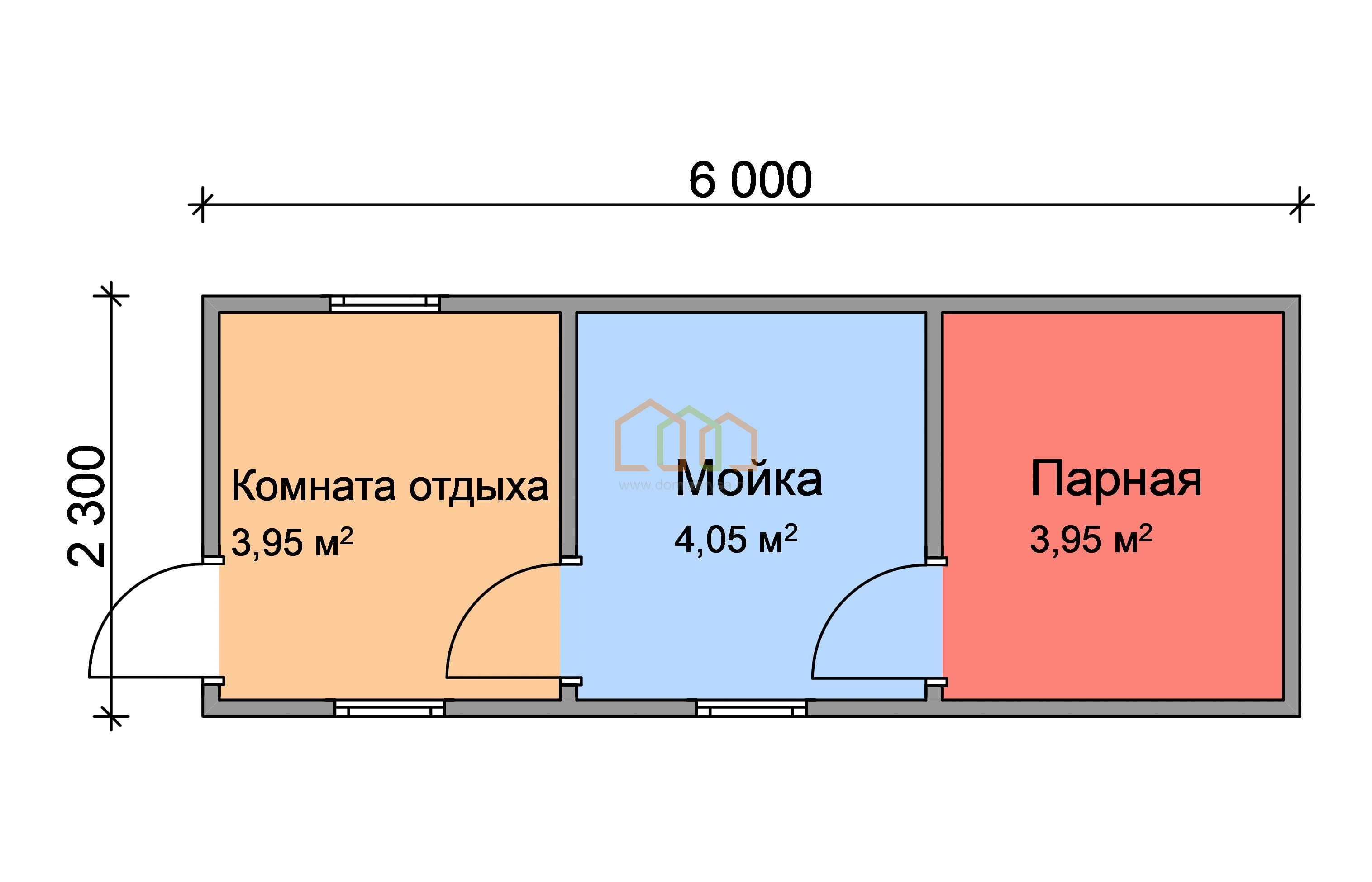 Перевозная баня из бруса 6х2,3 Площадь: 13.8 м² цена 306500 под ключ в  Волоколамске